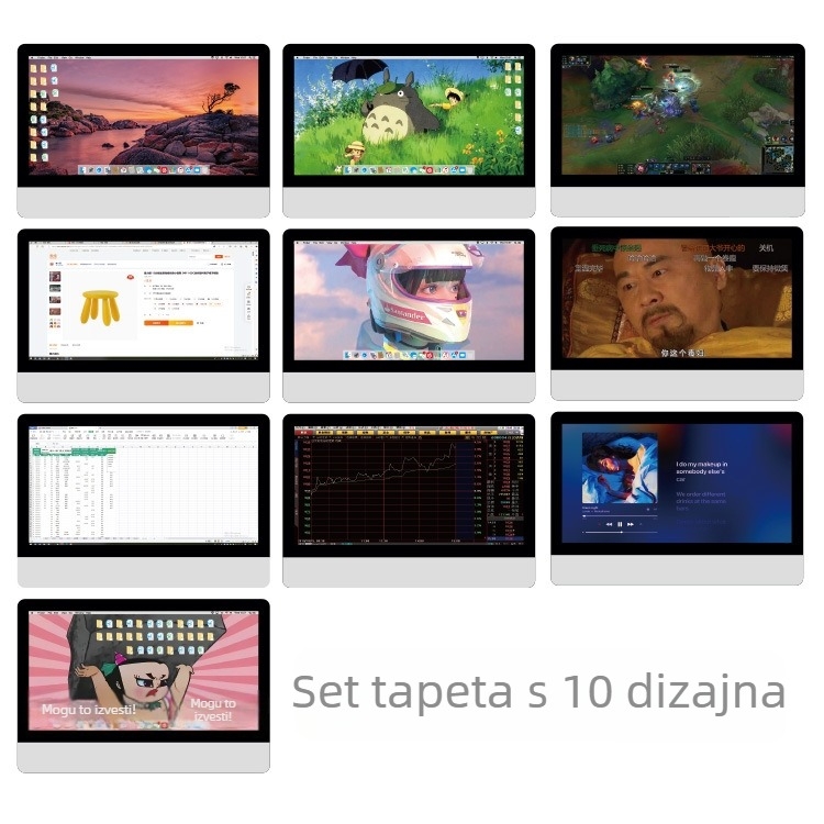 Miniaturni stolni računar za kućicu lutaka s tipkovnicom i mišem – statični plastični model rekvizita za kućicu lutaka, uzrast 15–35
