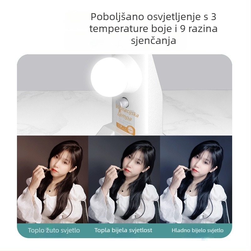 LED rasvjeta za dopunjavanje za stol s četiri reda LED — osvjetljenje lica, mekana svjetlost (28W, 110–220V, praktična)
