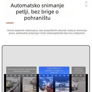 Auto dash cam 1080p, 140° kut snimanja, ciklično snimanje, detekcija sudara, noćni način