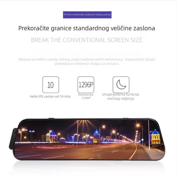 Automobilska kamera s dvostrukim objektivom u retrovizoru, HD 720p, 120° široki ugao, dodirni zaslon, ciklično snimanje