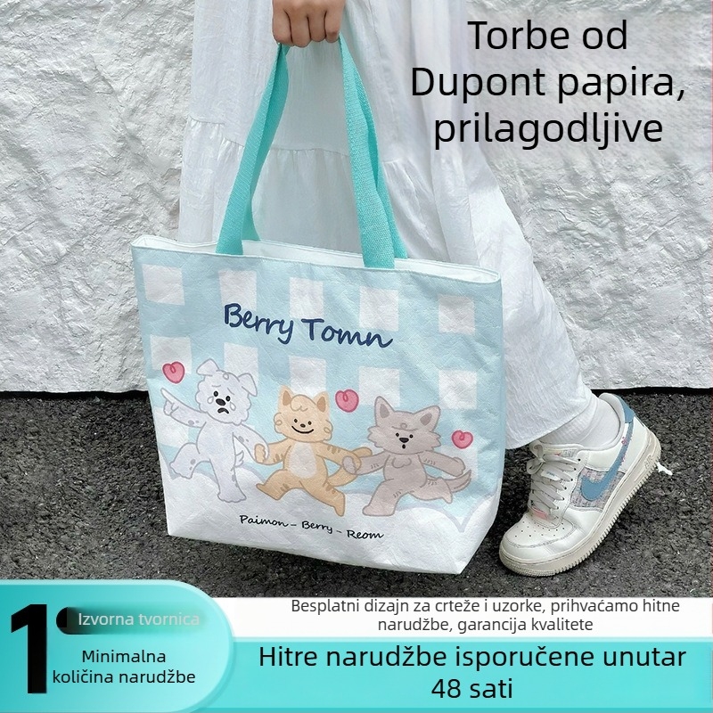 Vodootporna DuPont papirnata torba s prilagođenim logotipom, UV tisak, torba za kupovinu