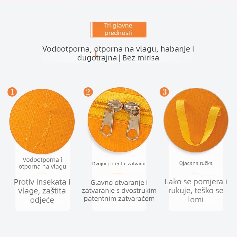 Torba za preseljenje za pakiranje — velika kapaciteta, kubni oblik, PE tkanina, sklopiva, za skladištenje deka (Model 01b1594)