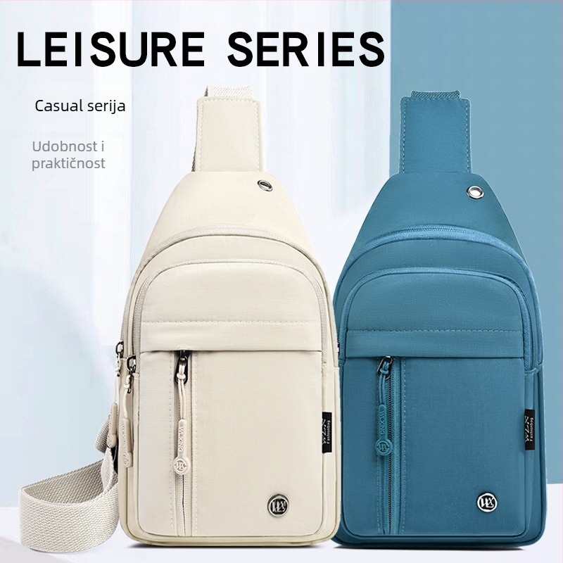 Ženska nylon crossbody torba – zatvaranje na zip, unutarnja džep sa zipom, podstava od poliestra, mekana tekstura, Willowstar