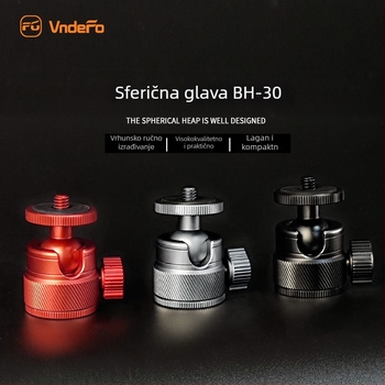 Vndefo kamera stativ sa sfernim gimbalom, aluminijska legura, 360° horizontalno i vertikalno okretanje, težina 55 g, kompatibilan s mikro SLR DV/klipom za mobitel
