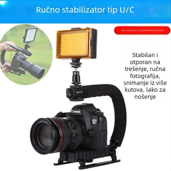 Yancai ručni stabilizator kamere s U-oblikom balansne potpore i L nosačem za DSLR fotografiju, C-tip anti-šok