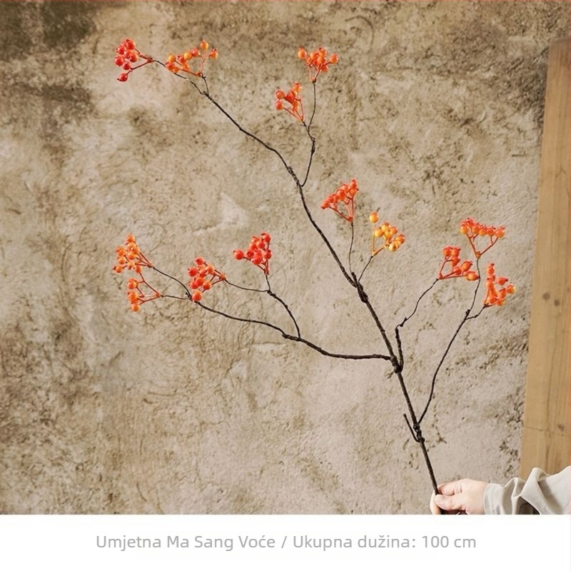 Svileni umjetni cvijet, jednostruka grančica, Wabi-Sabi suhi izgled, kućna dekoracija.