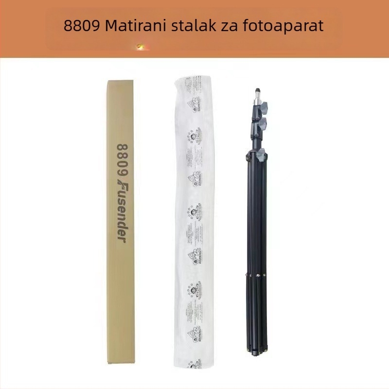 Tripod s kugličnom glavom za prijenos uživo i fotografiju, četiri sekcije, željezna konstrukcija, nosivost 11–15 kg, model 8809