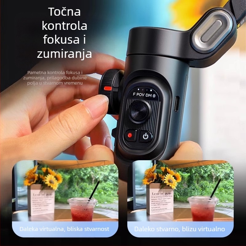 Ouchuan Smart XE stabilizator za mobitel s AI praćenjem, 3-osi stabilizacija za live streamanje i kratke videozapise, kompatibilan s većinom pametnih telefona