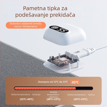 Grijajuća podloga za miš, izravno priključivanje, 220V, 75W, PU materijal