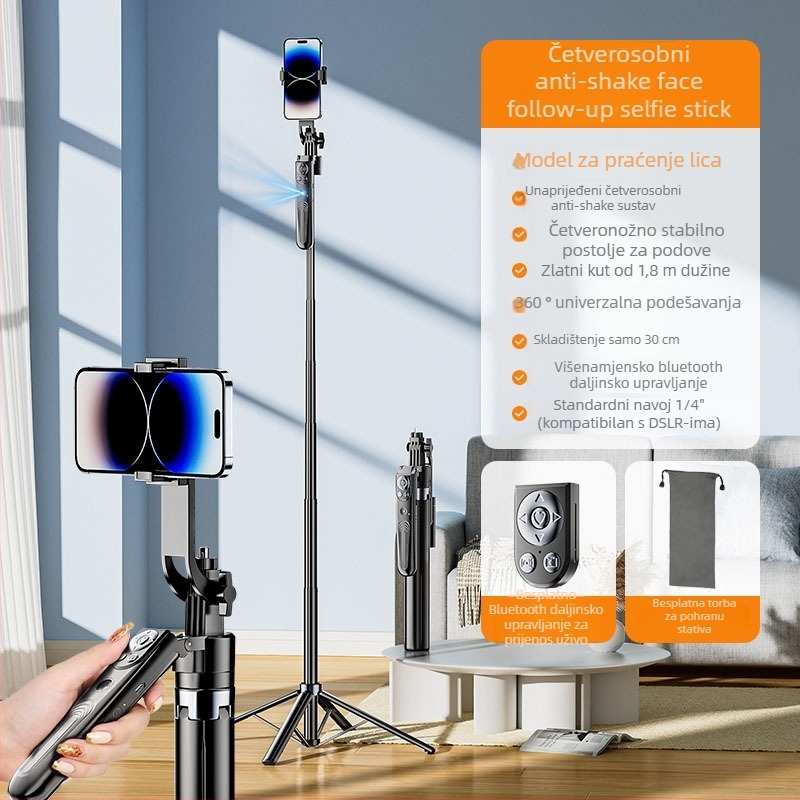 B181 selfie štapić s praćenjem lica, automatsko praćenje, stabilizacija protiv podrhtavanja, rasvjeta i Bluetooth daljinski