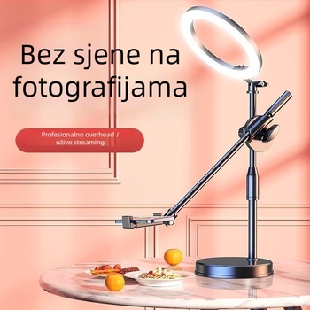 Držač za telefon s gornjim svjetlom za stolno livestreamanje – nehrđajući čelik, držač za air bag, IP stil