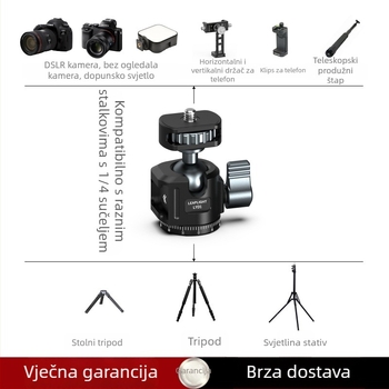 Metalni univerzalni rotirajući stativ za mobitel — aluminijski spoj, univerzalni stil, opći model, tip: Drugi, bez prilagodbe