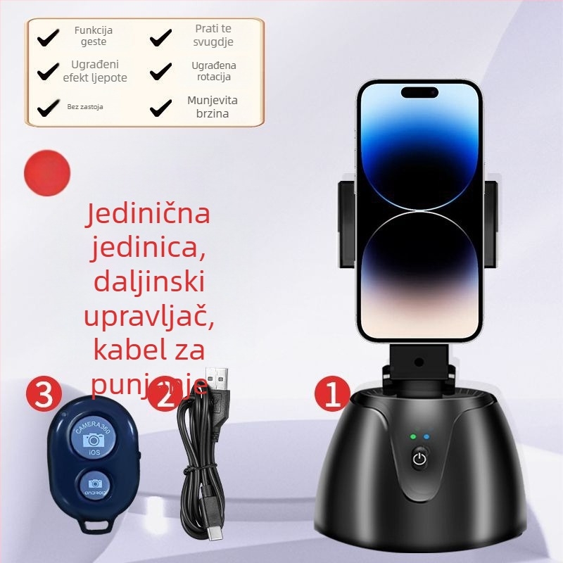 Kuglična glava stativa za univerzalni pametni telefon, plastično tijelo, branda Gacas, instalacija Bound APP