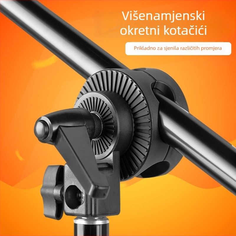 Zhijie adapter držača foto lampe s univerzalnim kotačem, cantilever okretna ploča i križna ruka (310 g)