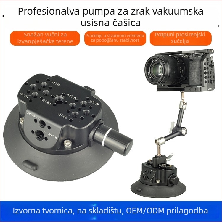 Vakuumski auto držač s višenamjenskim proširivim nosačem za telefon, akcijsku kameru i bezzrcalnu kameru