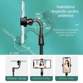 Stolni nosač za mobitel, podesiv, ABS materijal, jednostavan dizajn, za fotografiju i prijenos uživo
