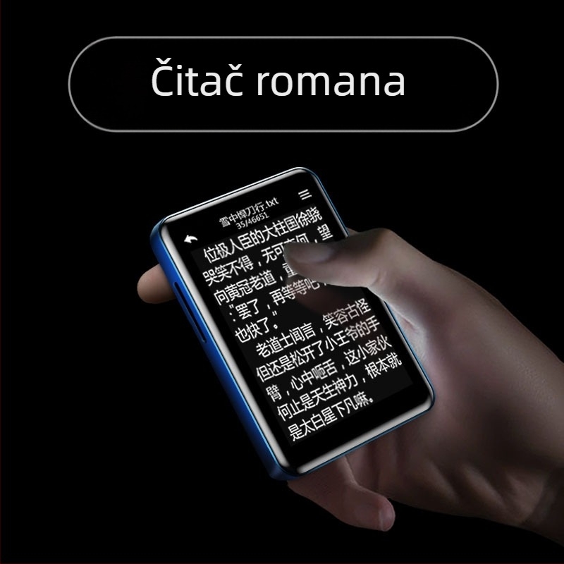 Elektronički čitač knjiga s Bluetooth MP3, napajanje iz cigaretne utičnice automobila, model T8, 128MB memorije, MP3 sučelje automobila; paket uključuje punjač i Bluetooth slušalice