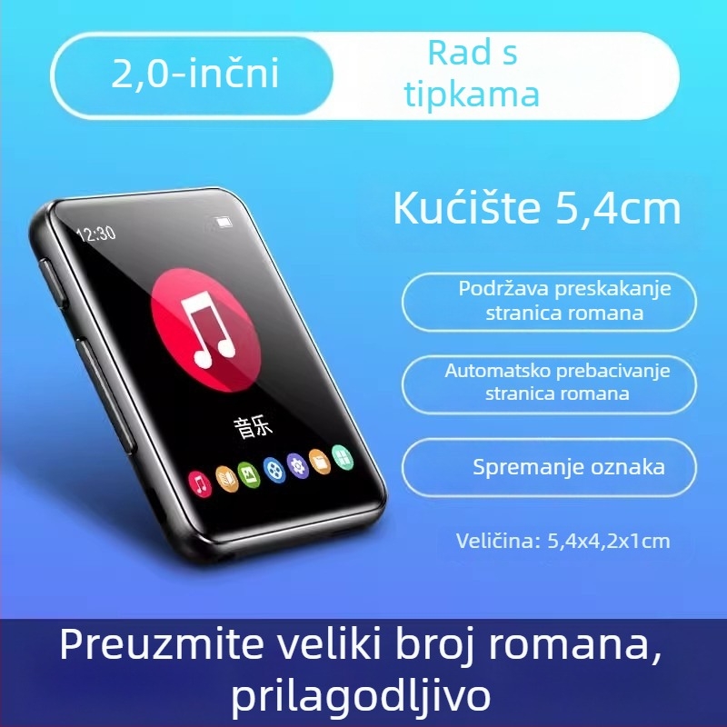 Elektronički čitač knjiga s Bluetooth MP3, napajanje iz cigaretne utičnice automobila, model T8, 128MB memorije, MP3 sučelje automobila; paket uključuje punjač i Bluetooth slušalice
