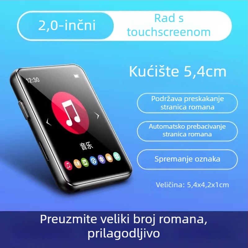 Elektronički čitač knjiga s Bluetooth MP3, napajanje iz cigaretne utičnice automobila, model T8, 128MB memorije, MP3 sučelje automobila; paket uključuje punjač i Bluetooth slušalice