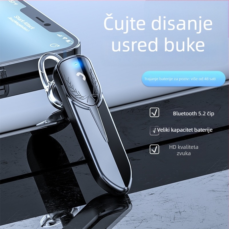 Bežične Bluetooth slušalice s visećim dizajnom, domet 10 m, trajanje baterije >8 h, IPX3 vodootpornost, Bluetooth 5.0