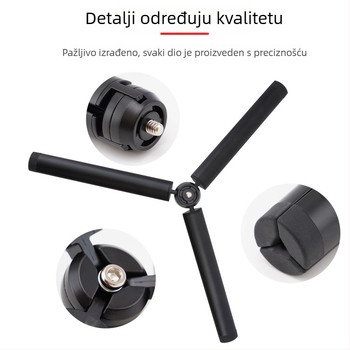 Stativ od aluminijske legure s kugličnom glavom, 3 sekcije, nosivost do 2 kg, težina 152 g