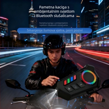 Bluetooth slušalica za kacigu – vodootporna, redukcija buke, dvostrani stereo zvuk, Bluetooth 6.0, domet 10 m