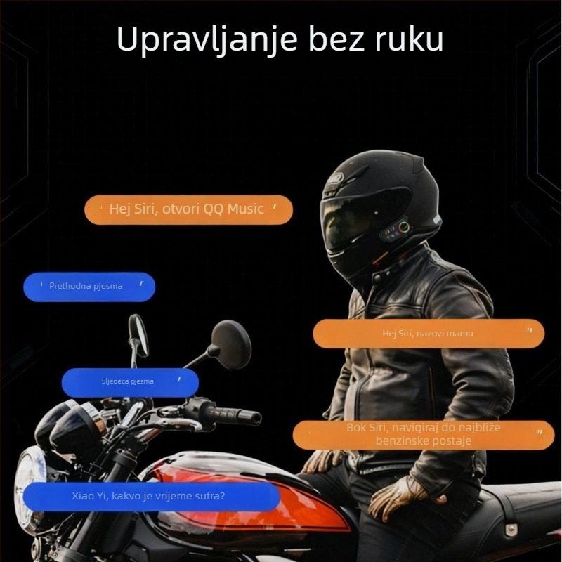 Bluetooth slušalica za kacigu – vodootporna, redukcija buke, dvostrani stereo zvuk, Bluetooth 6.0, domet 10 m