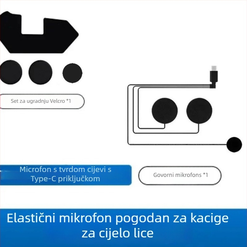 Bluetooth slušalica za kacigu – vodootporna, redukcija buke, dvostrani stereo zvuk, Bluetooth 6.0, domet 10 m