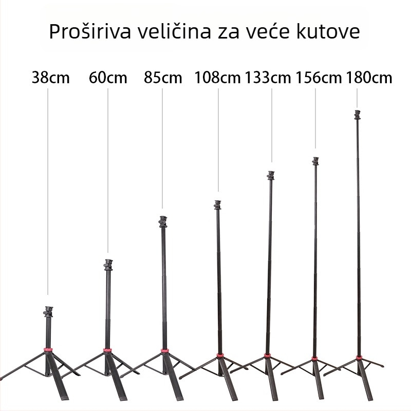 Podna tripod-stativ za telefon – aluminijska legura, prilagodljiv, za fotografiju mobitela i kamere