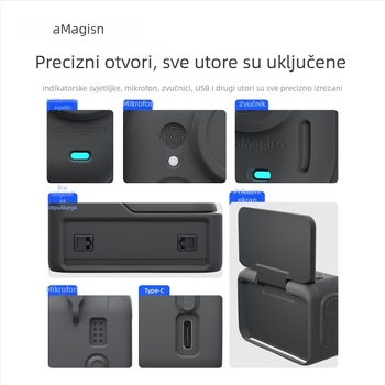 Amagisn silikonska zaštitna maska za Insta360 GO Ultra – kompatibilna s TF15/TF16/TF17, sadrži zaštitni poklopac za objektiv, kaiš za vrat, privezak za kapu objektiva i naljepnicu s logom
