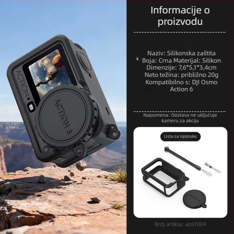 axyn silikonska zaštitna futrola za DJI Osmo Action6 – protuklizna i otpornost na pad