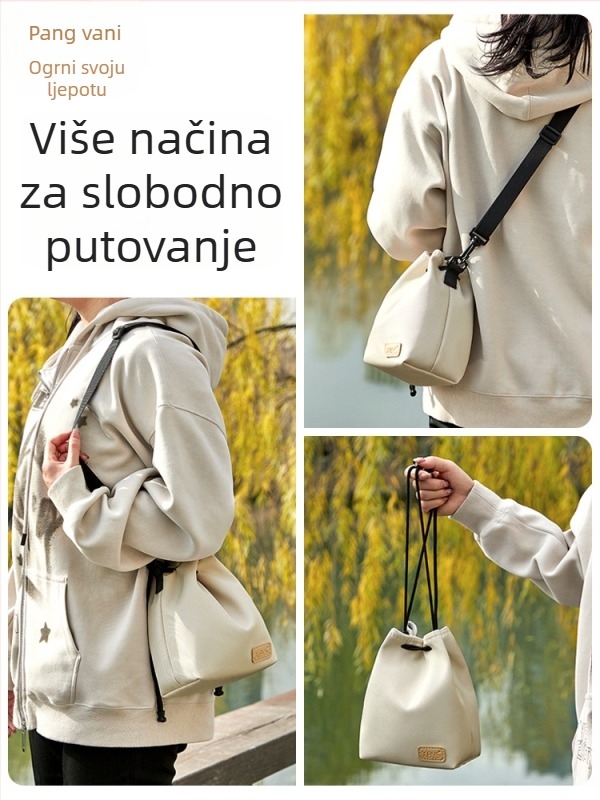 Torba za fotoaparat s pretincem za objektiv, lagana crossbody torba, Oxford platno, za Fuji i Canon, remen s zračnim jastučićem, kućno skladištenje