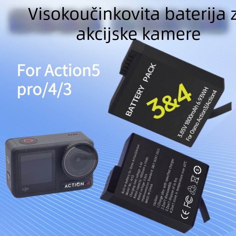 Baterija za DJI Action seriju Action3/4/5 — Šifra: Mso-002002, litijeva elektronika
