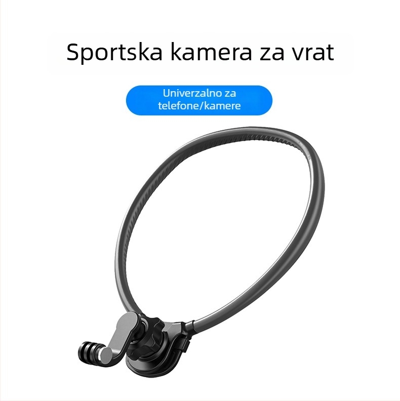 peoolo Halter necklace holder — Držač za vrat s brzim otpuštanjem za sportske kamere i pametne telefone, silikon, mogućnost prilagođenog logotipa