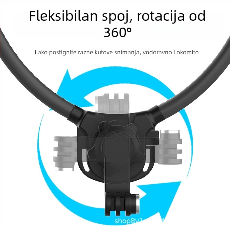 peoolo Halter necklace holder — Držač za vrat s brzim otpuštanjem za sportske kamere i pametne telefone, silikon, mogućnost prilagođenog logotipa