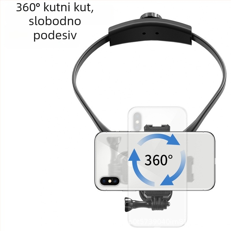 Shi qiu Držač vrata za univerzalnu akcijsku kameru – ABS plast, set od 4 dijela: držač za vrat, dugi vijak, remen, klip za telefon