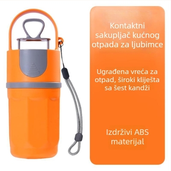 Prijenosni šestozubni skupljač za pse s ugrađenom vrećicom za otpatke, od plastike, za vanjsku upotrebu