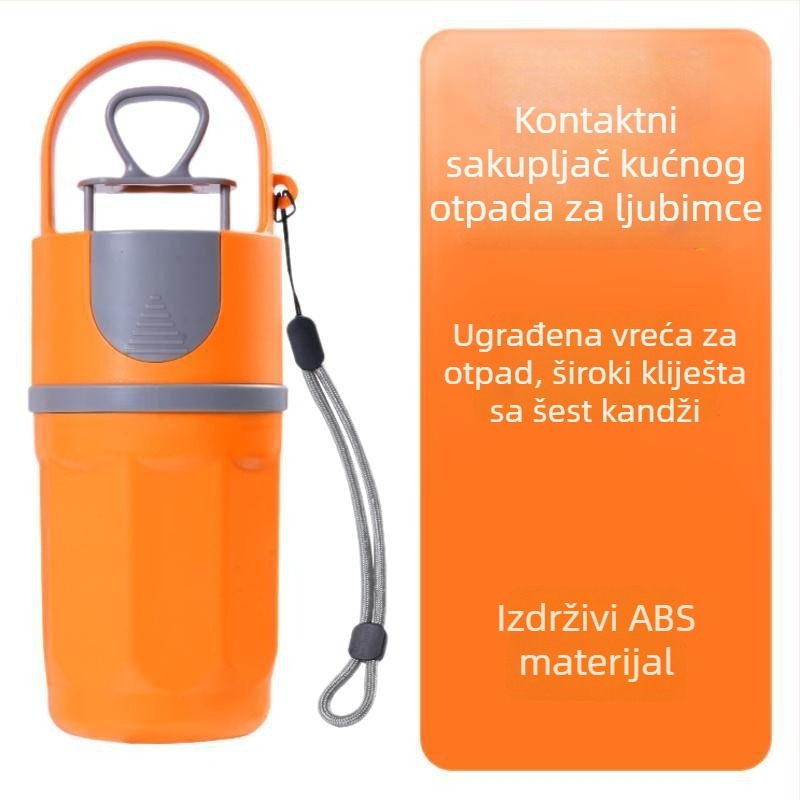 Prijenosni šestozubni skupljač za pse s ugrađenom vrećicom za otpatke, od plastike, za vanjsku upotrebu