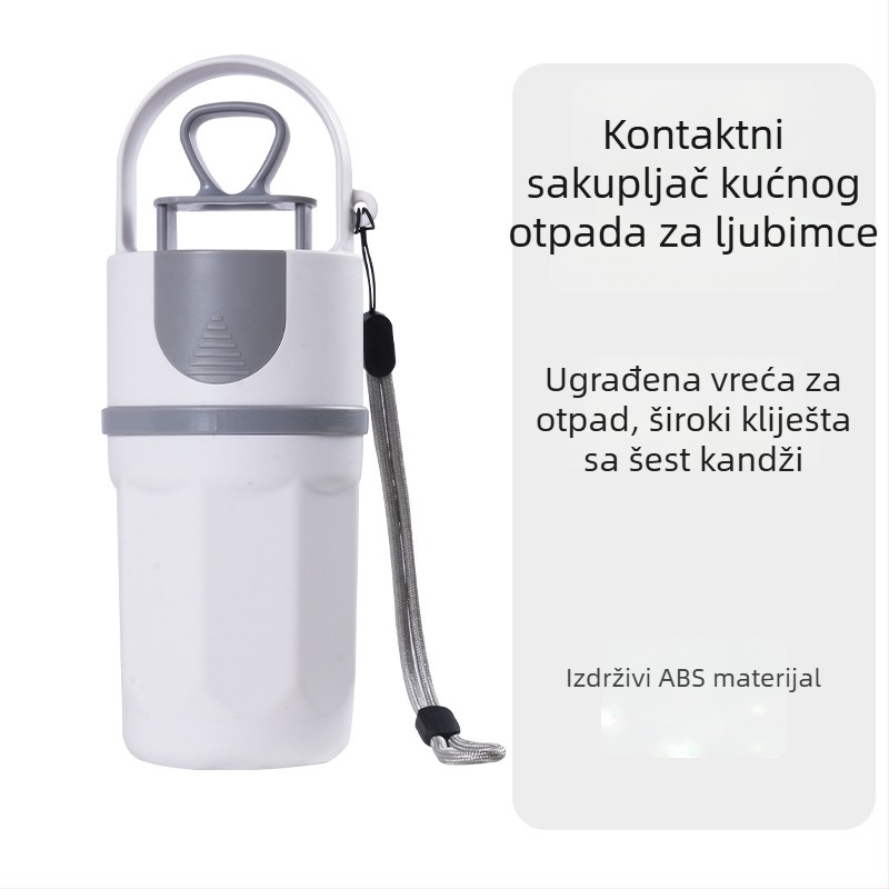 Prijenosni šestozubni skupljač za pse s ugrađenom vrećicom za otpatke, od plastike, za vanjsku upotrebu