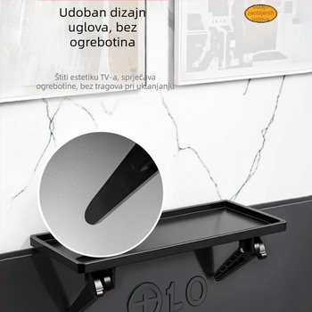 ABS držač za set-top box s kukom, za ruter, daljinski upravljač, monitor i računalo (bez bušenja)