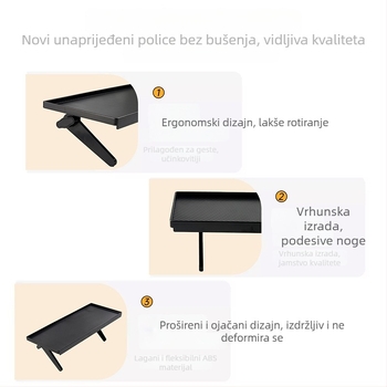 ABS držač za set-top box s kukom, za ruter, daljinski upravljač, monitor i računalo (bez bušenja)
