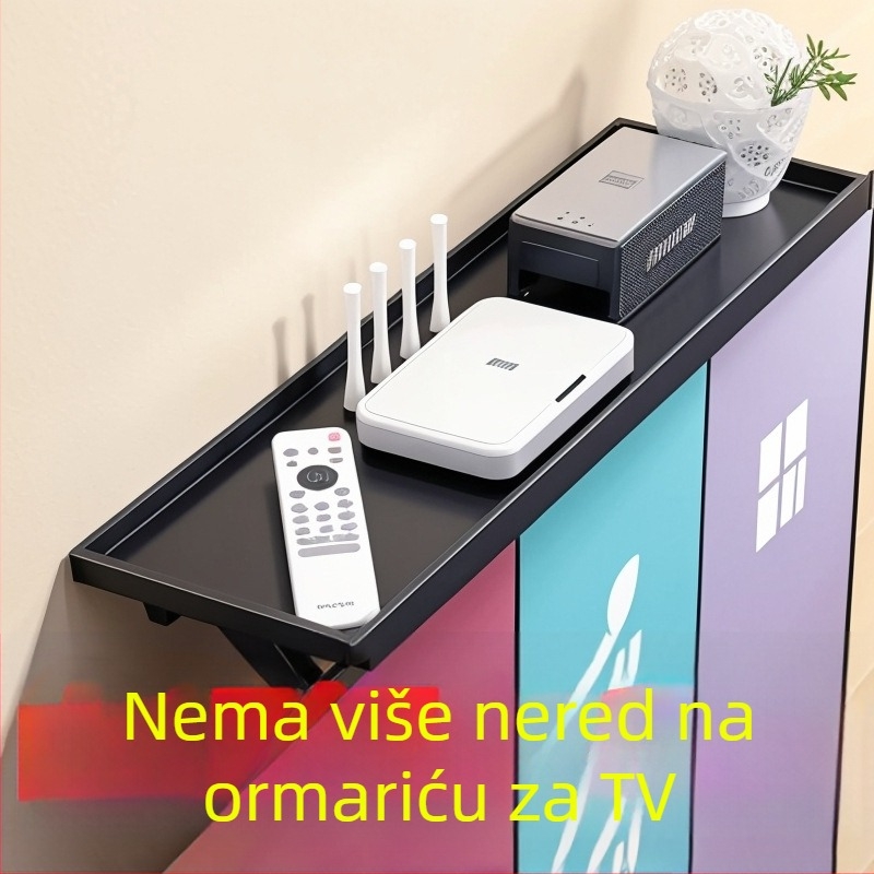 ABS držač za set-top box s kukom, za ruter, daljinski upravljač, monitor i računalo (bez bušenja)
