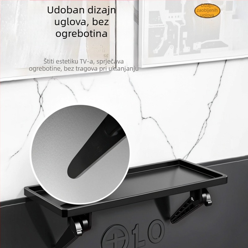 ABS držač za set-top box s kukom, za ruter, daljinski upravljač, monitor i računalo (bez bušenja)