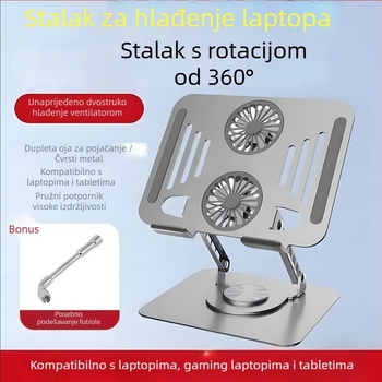 Stolac za prijenosno računalo s rotacijom, Model 286, Karbonska čelična, Desnai, Za prijenosna računala, ultrabookove i druge, Duljina kabela 1 m
