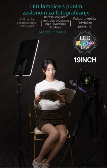 KJX-soft light Profesionalna fotografijska lampa, tri LED-ova od 100W, boja temperatura 3200–5700K, prilagodljiva jačina svjetla, 110–220V