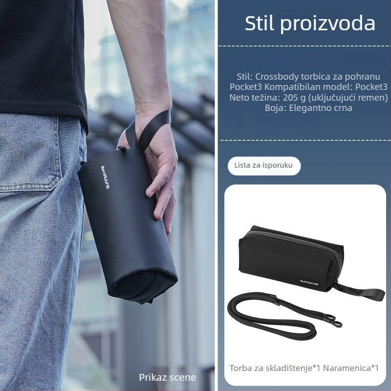Torba za pohranu Pocket3/Osmo Nano, crossbody torba, poliesterski materijal, model B018, u skladištu