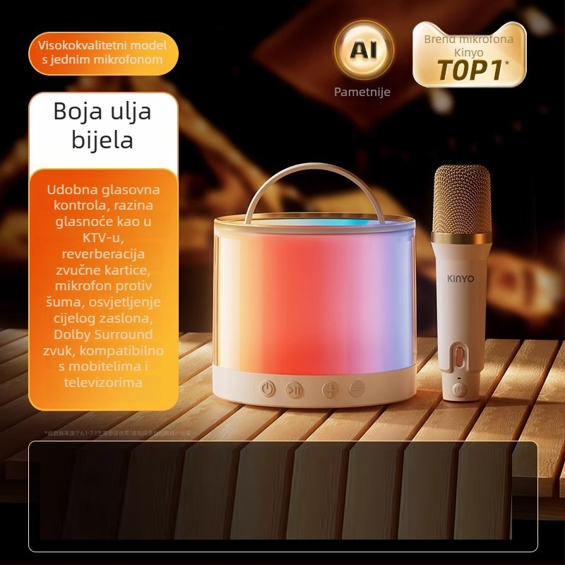 Bluetooth zvučnik s TF kartom, USB-C i Bluetooth 5.3; 2-kanalni zvuk, 100 Hz–20 kHz; izlaz <10 W; reprodukcija 3–4 h; TF kartica do 32 GB.