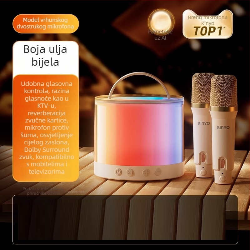 Bluetooth zvučnik s TF kartom, USB-C i Bluetooth 5.3; 2-kanalni zvuk, 100 Hz–20 kHz; izlaz <10 W; reprodukcija 3–4 h; TF kartica do 32 GB.