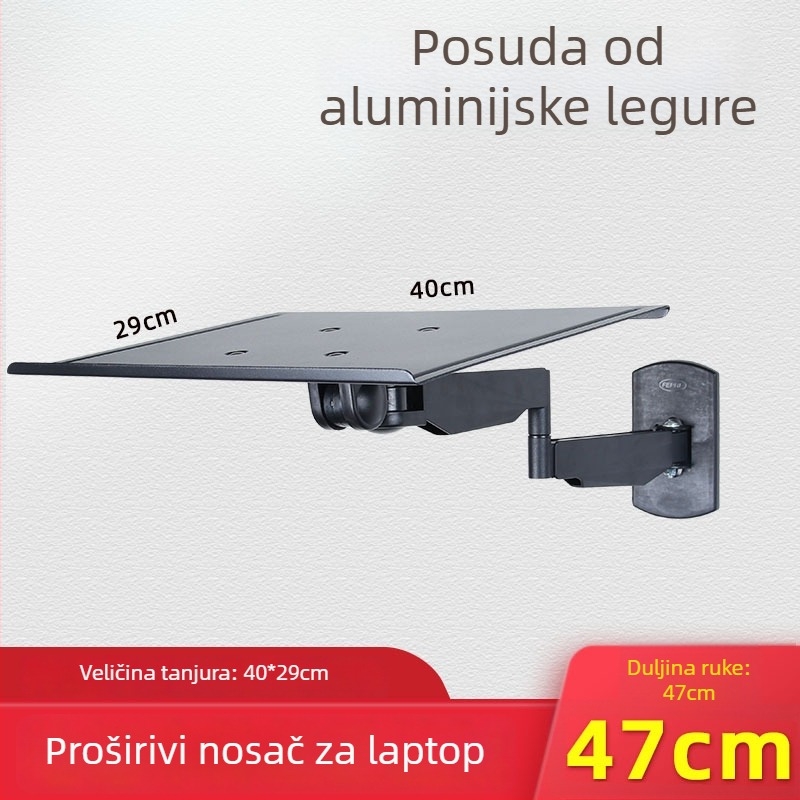 Hx02+ Nosač monitora i tipkovnice na zidu, rotirajući, od aluminijske legure