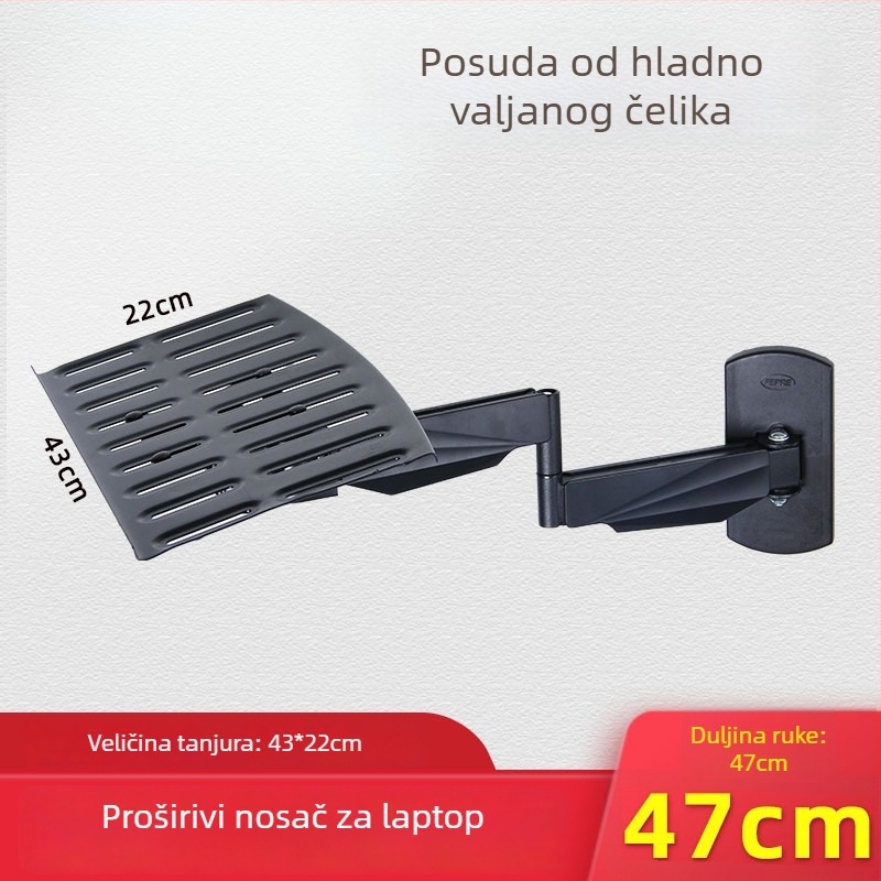 Hx02+ Nosač monitora i tipkovnice na zidu, rotirajući, od aluminijske legure